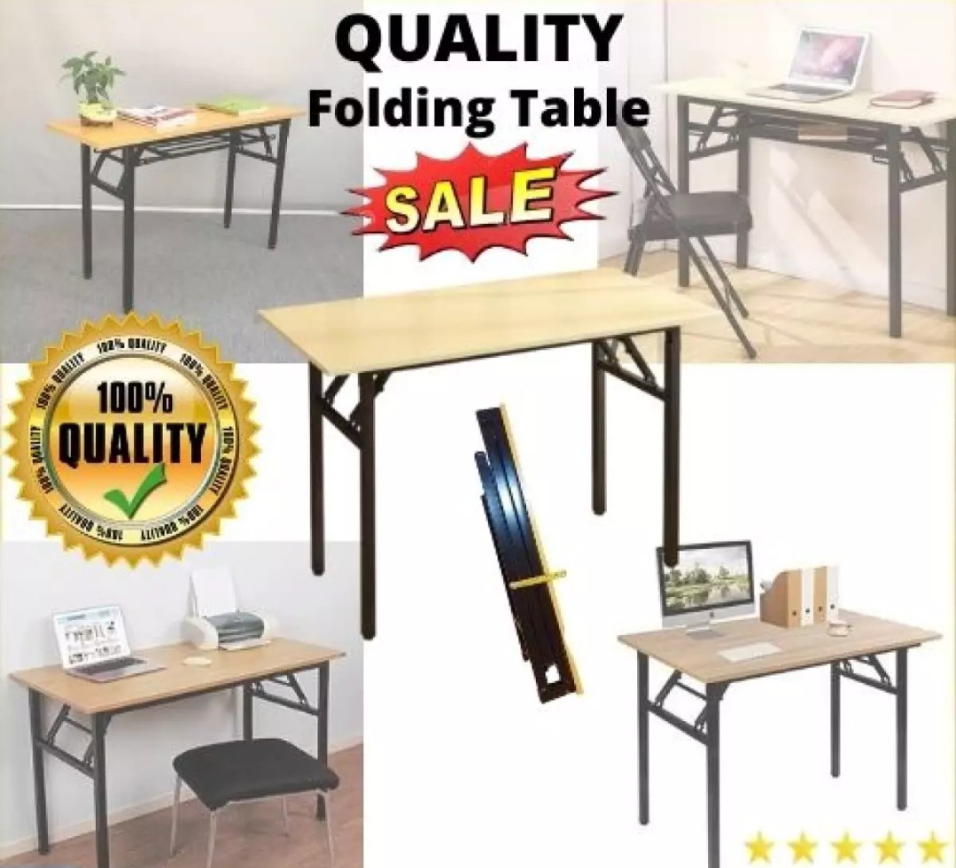 Study foldable Office Home Desk Wooden Long Folding Table, Furniture