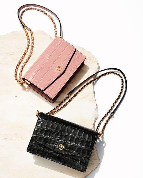 Tory burch robinson outlet embossed mini shoulder bag