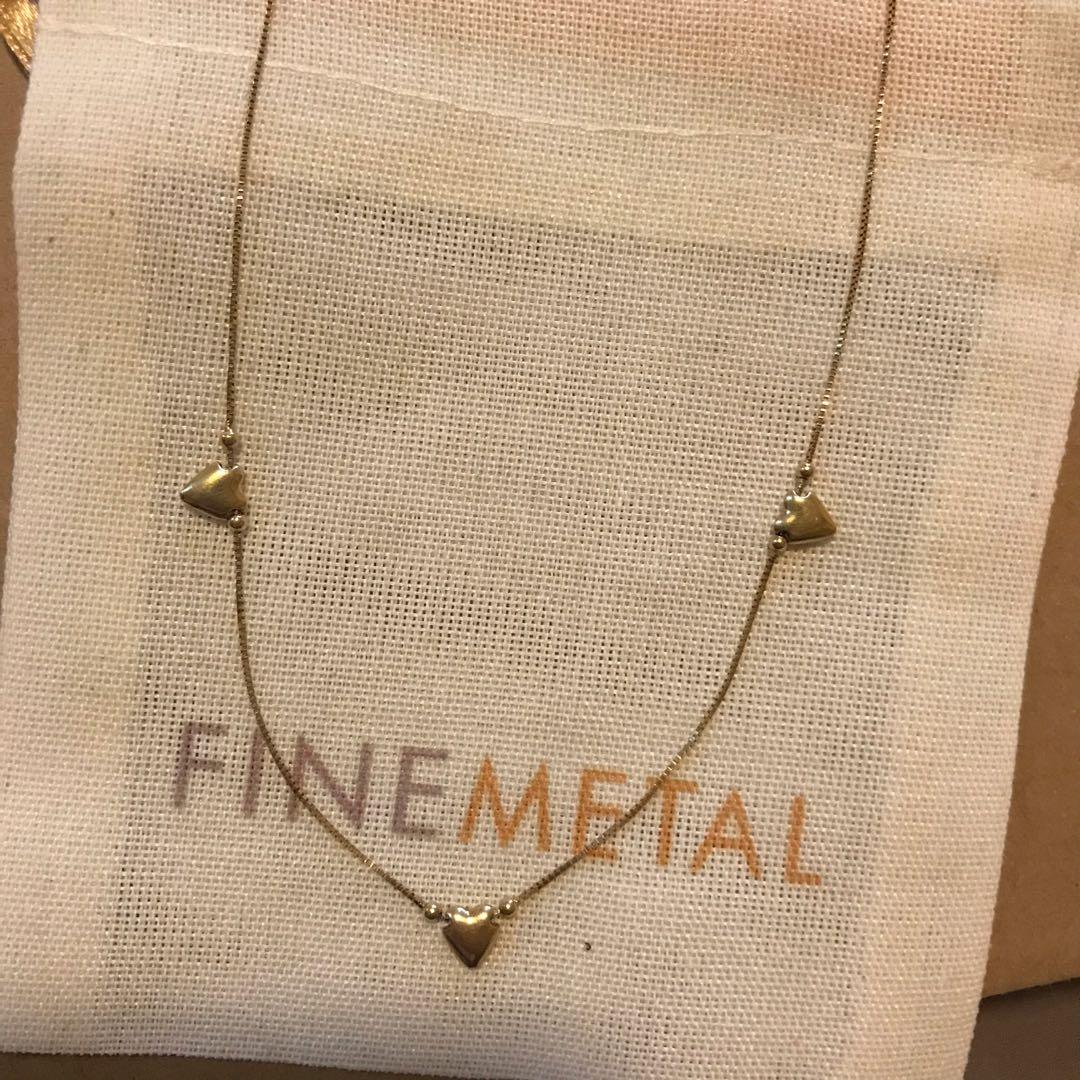 14 karat 3 hearts necklace, Women's 