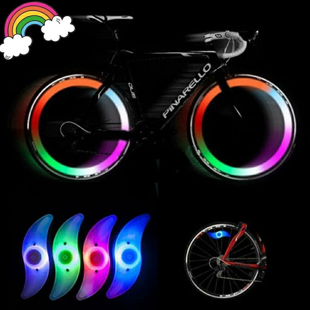 Bike Valve Wheel Night Luminous Light Decoration 2pcs LED Colour Bicycle Light