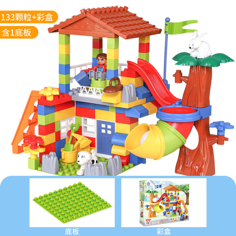 319PCS Big Size Slide Blocks Compatible Lego Duplo City House Roof Big Particle Building Block Castle Brick Toys For Kids Hobbies Toys Toys Games on Carousell