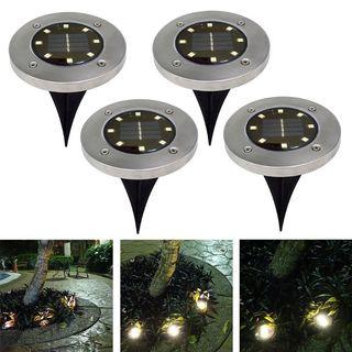 4pcs Solar Powered Outdoor Ground Light Underground Lamps