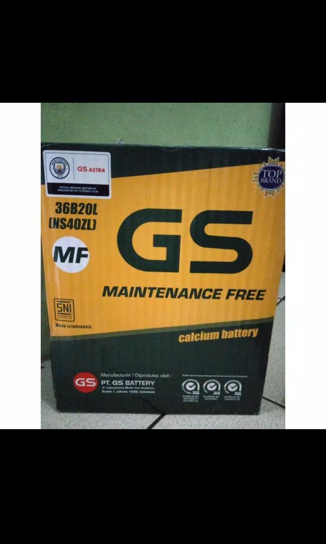 AKI GS Maintenance free NS40ZL, Aksesoris Mobil di Carousell