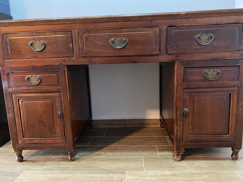 Entique Study Table Antique solid wood study table, Furniture & Home Living, Furniture ...