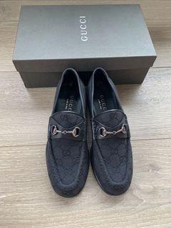 Authentic Gucci canvas Horsebit loafers