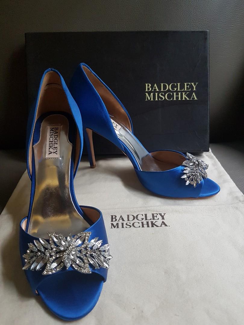 badgley mischka blue heels