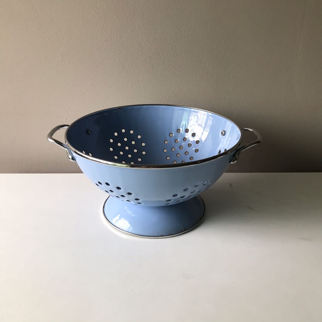 Blue metal colander cheap