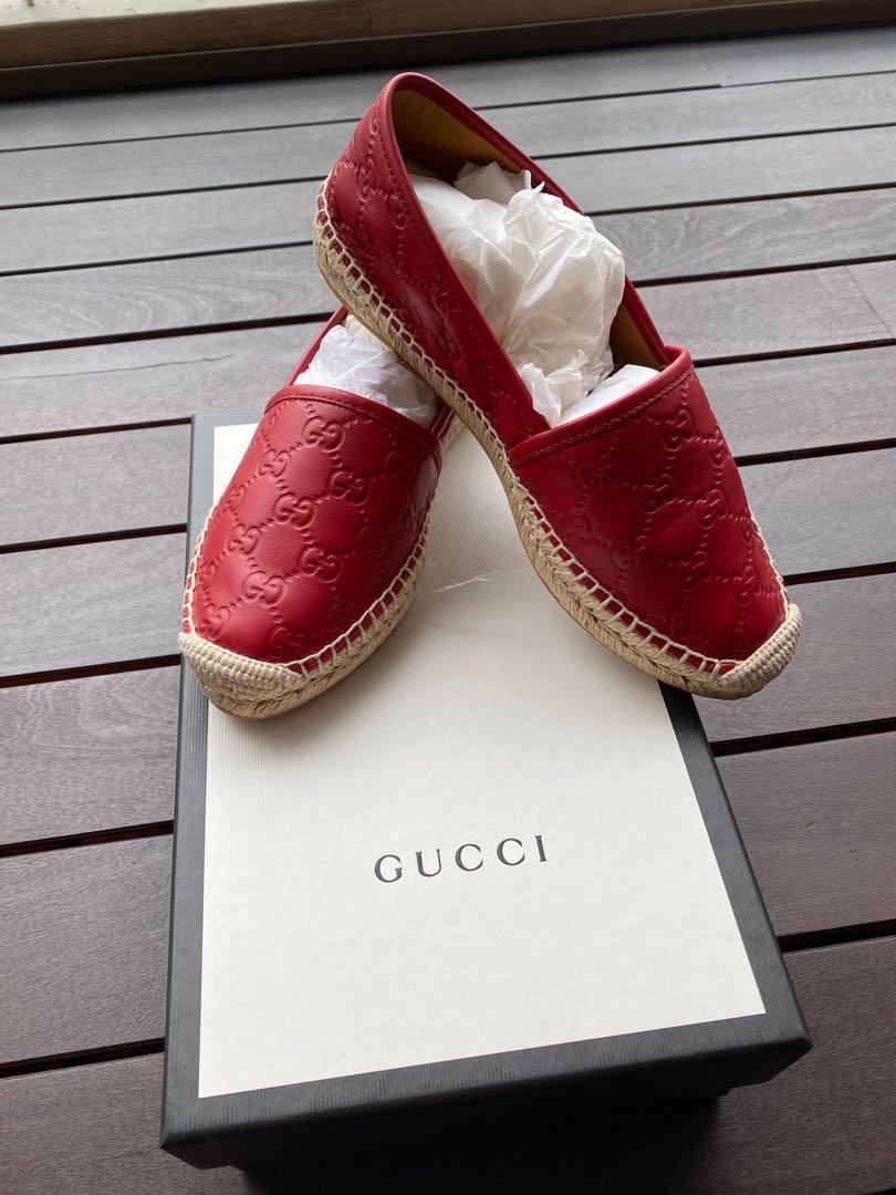 Red top gucci espadrilles