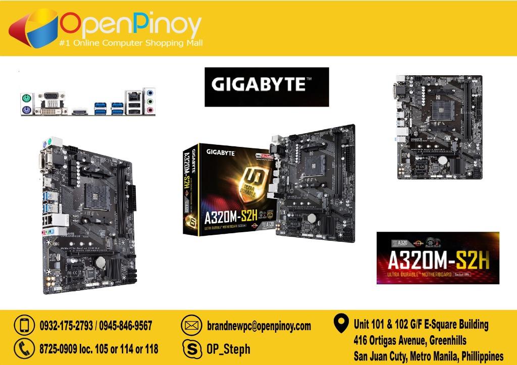 Brandnew Motherboard Gigabyte Ga A320m S2h Am4 Socket Micro Atx Electronics Computer Parts Accessories On Carousell