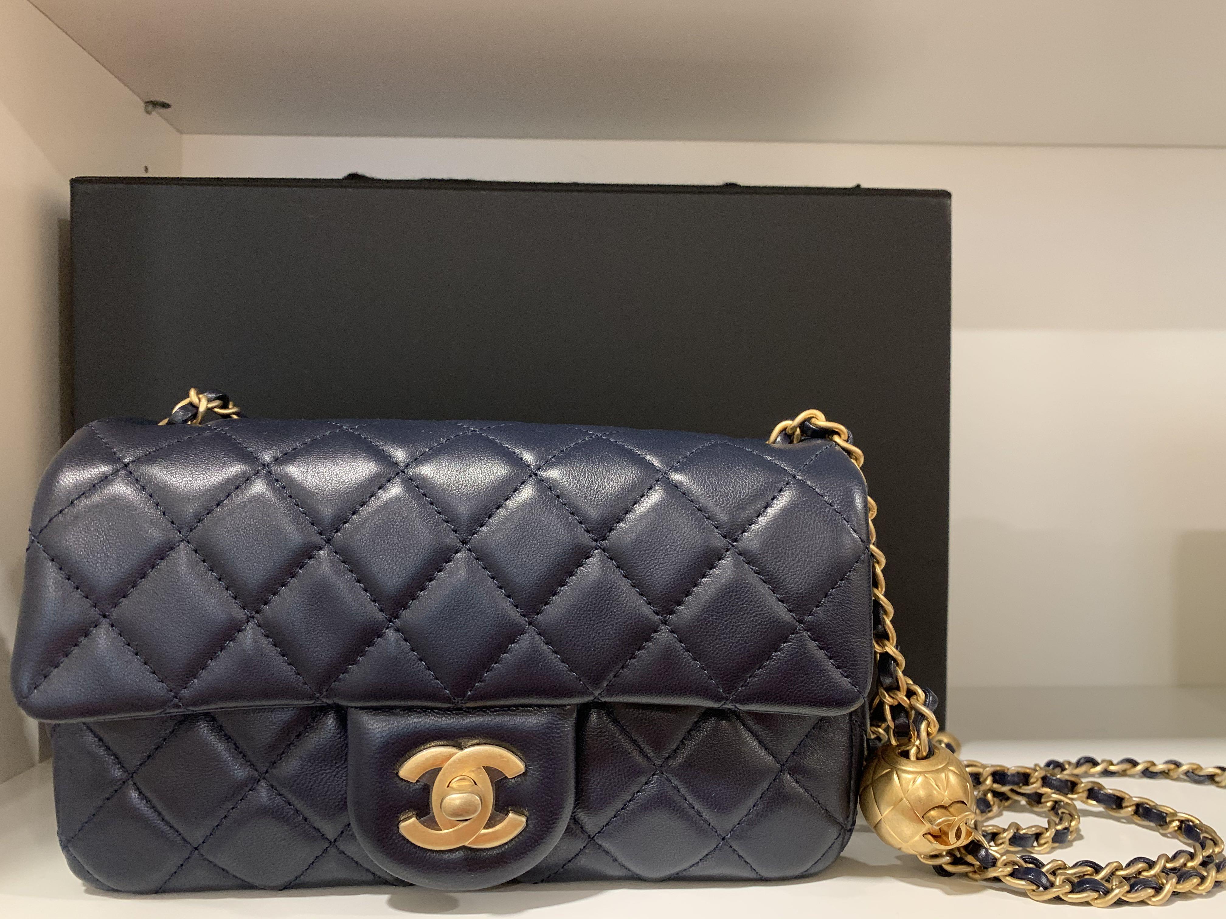 Chanel Mini Rectangular Pearl Crush (golden ball), Women's Fashion, Bags &  Wallets, Purses & Pouches on Carousell
