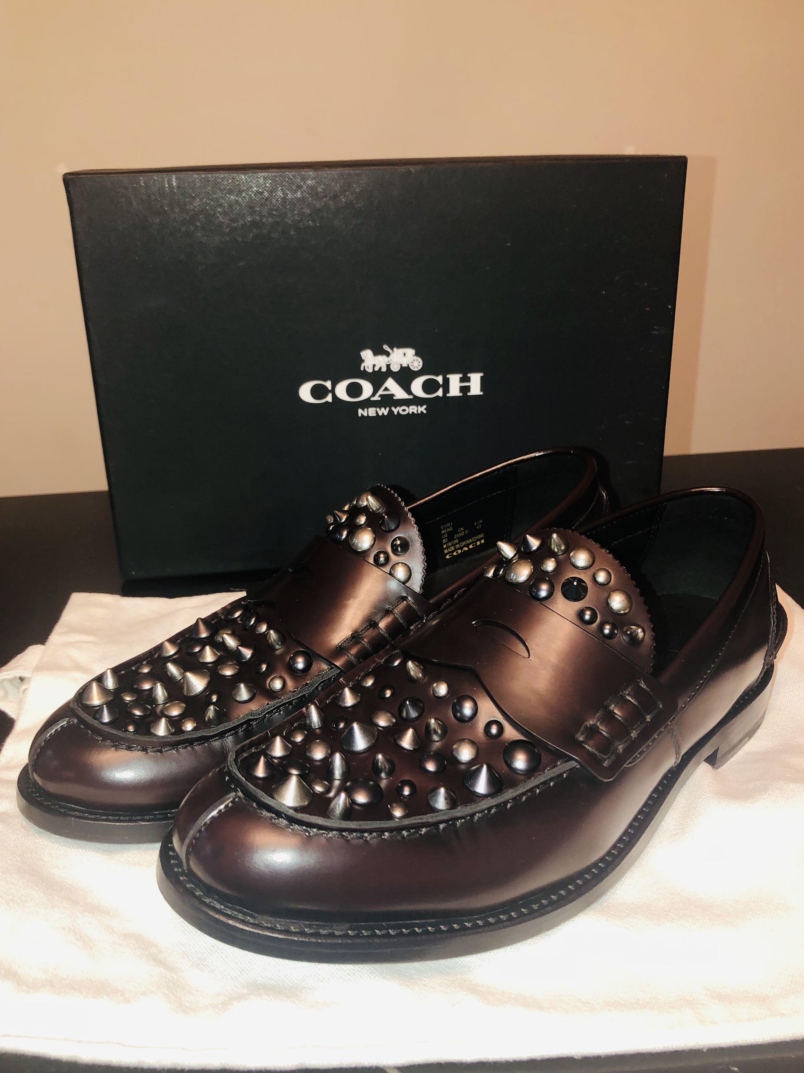 Men studded clearance loafers