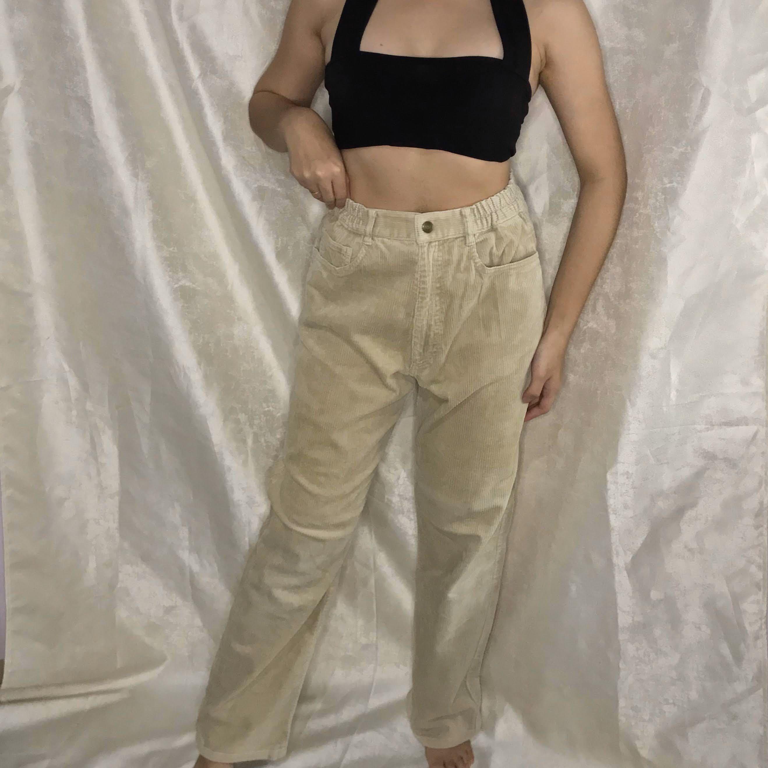 Cream high waisted corduroy pants Clearance