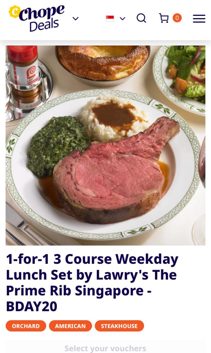 Lawry's 1 for 1 Weekday Lunch Set, Food & Drinks, Local Eats ...