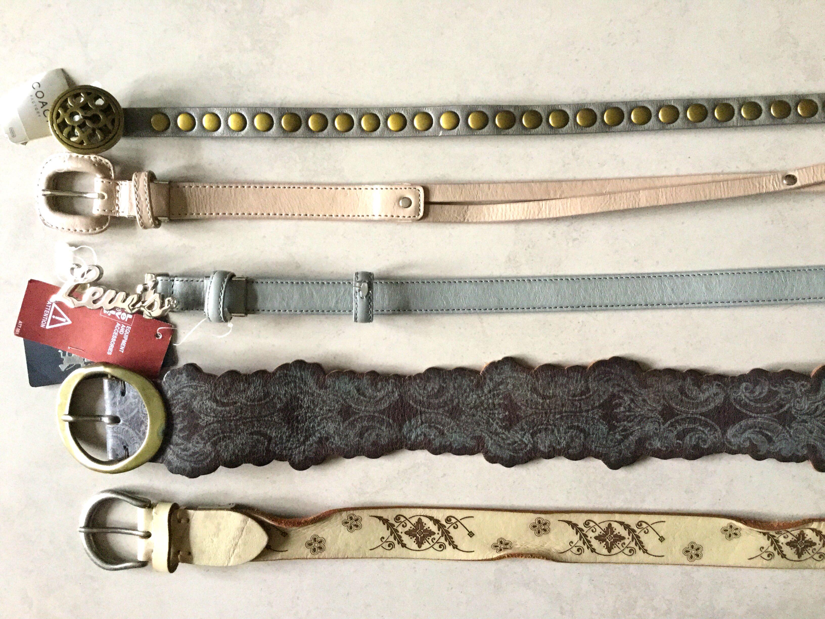 Leather belts (Coach/Levi's), Women's 