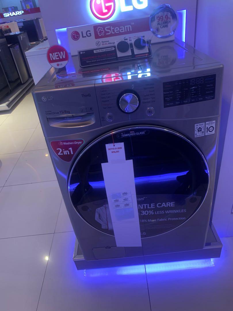 LG FRONT LOAD WASHING MACHINE FV1409D4V, TV & Home Appliances, Washing