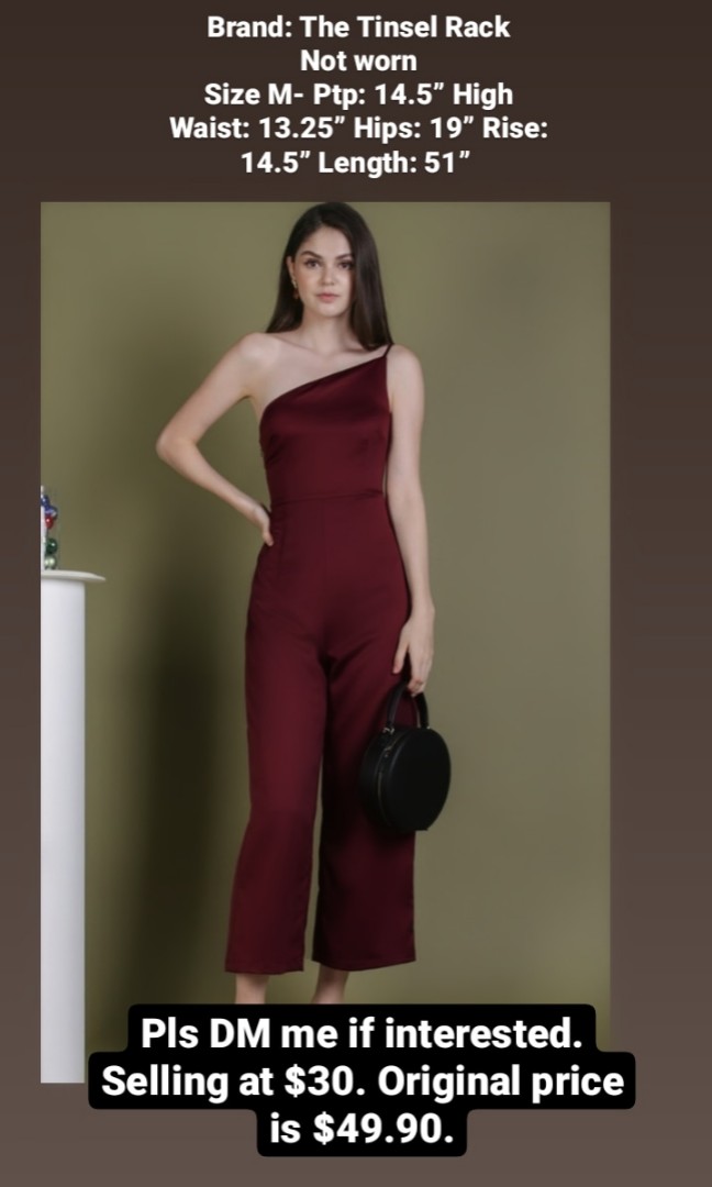 The Tinsel Rack Maroon Jumpsuit (formal/informal), Women's Fashion