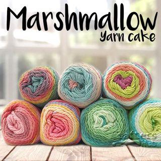 [IN STOCK] Marshmallow yarn cake 100g / Multicolour & solid colour acrylic blended cotton yarn cake **Min order 2 items**