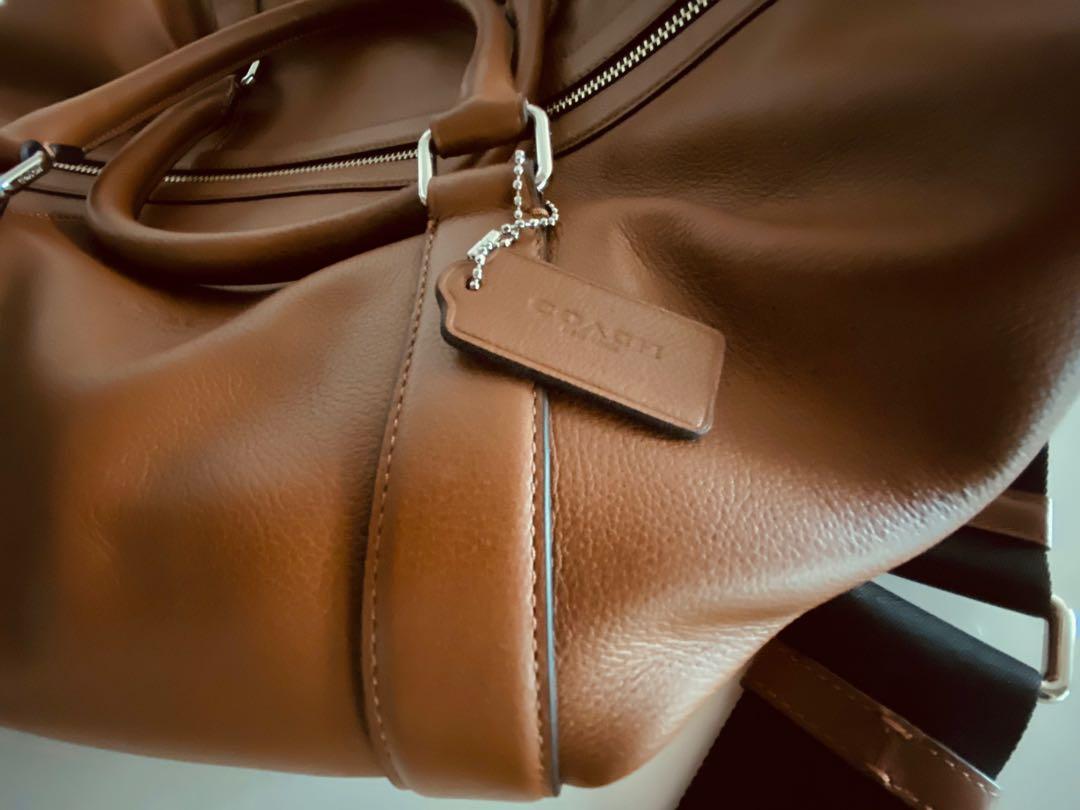Authentic Coach Metropolitan Duffle Saddle Brown Leather Weekend Travel Bag