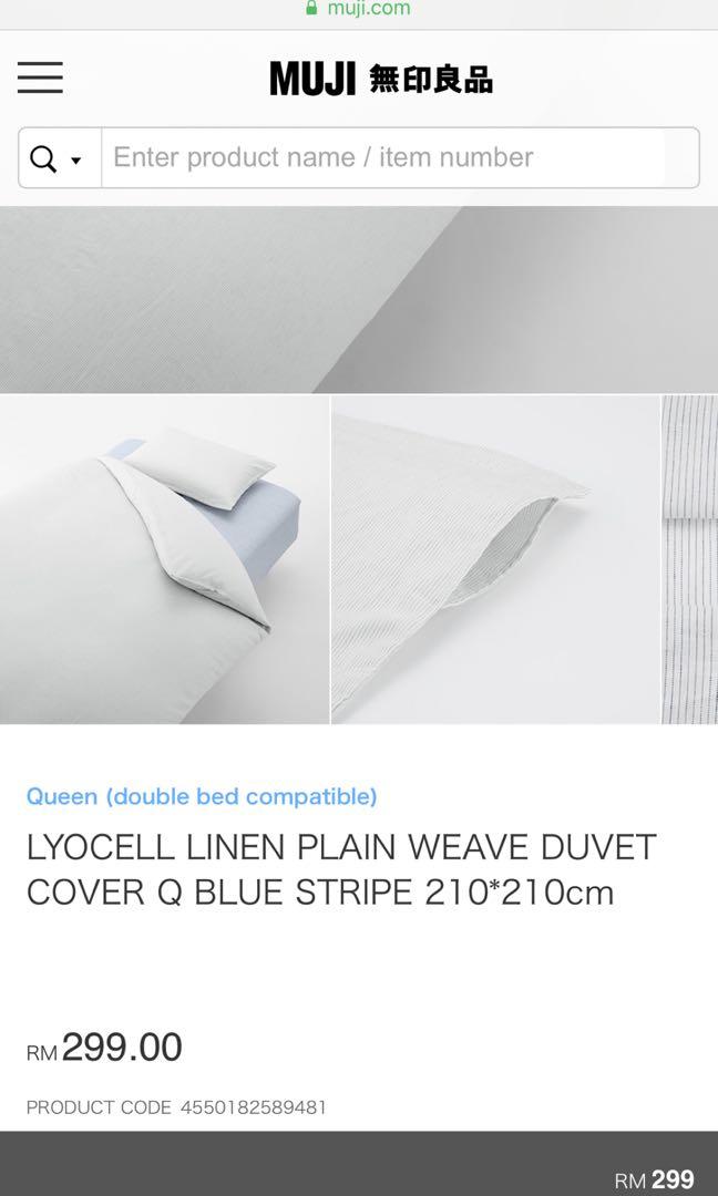 Muji Duvet Cover, Furniture & Home Living, Bedding & Towels on Carousell