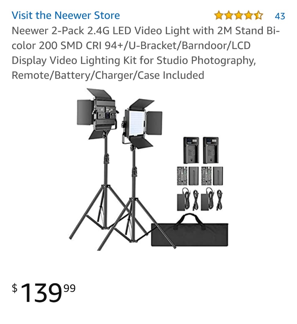 NEEWER Led light P200, Photography, Photography Accessories, Lighting  Studio  Equipment on Carousell