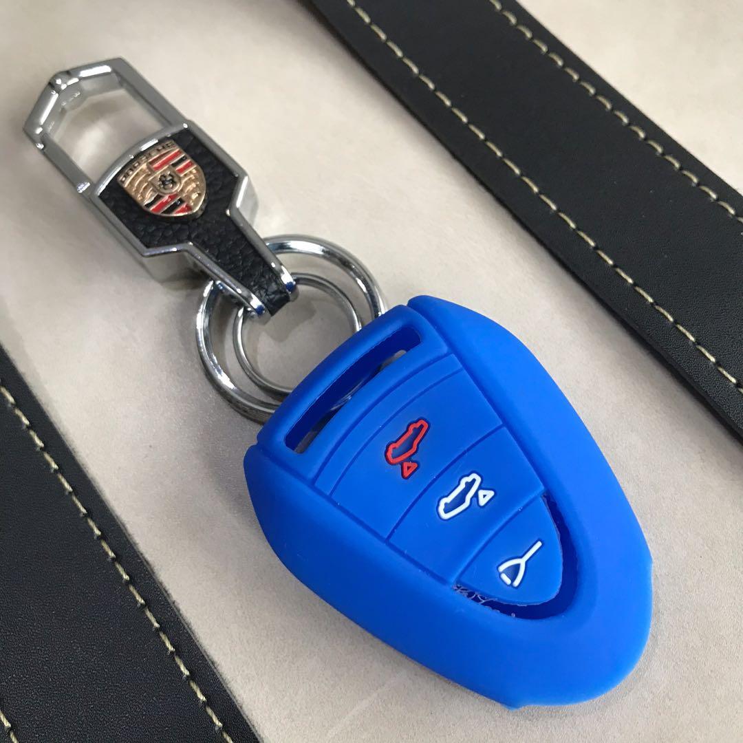 New Porsche car key silicone cover in blue for Boxster 911, Car