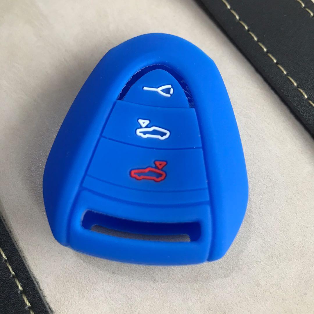New Porsche car key silicone cover in blue for Boxster 911, Car