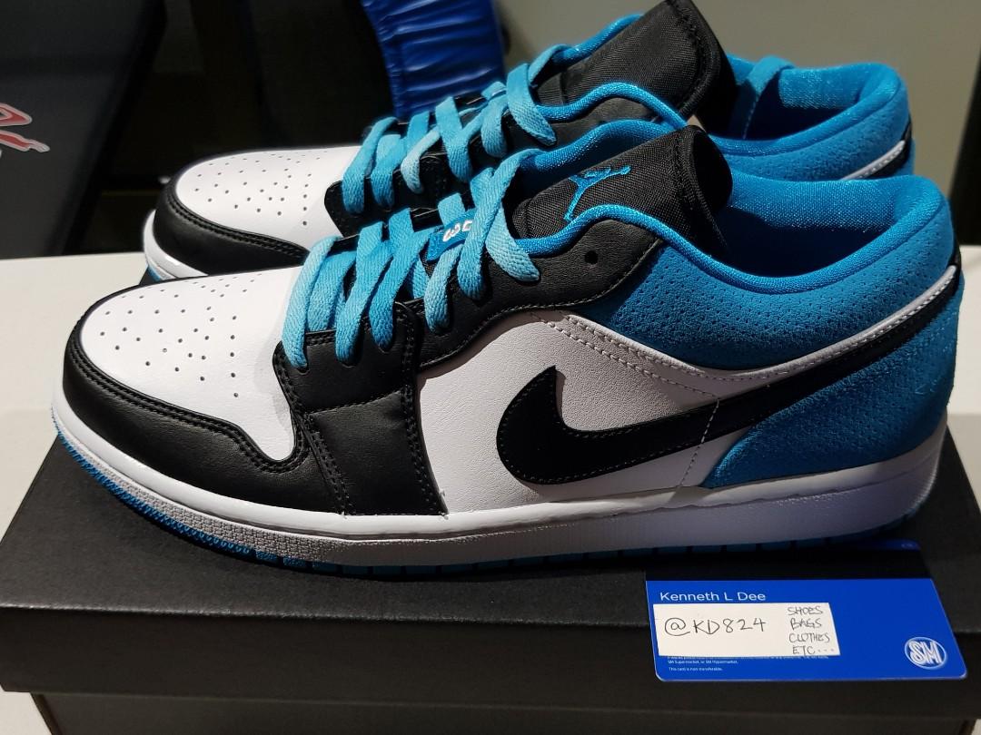 Nike Air Jordan 1 Low Se Basketball Sneakers Laser Blue Black White Shoes Size 10 5 Bnds W Box Papers Inserts Bag Men S Fashion Footwear Sneakers On Carousell