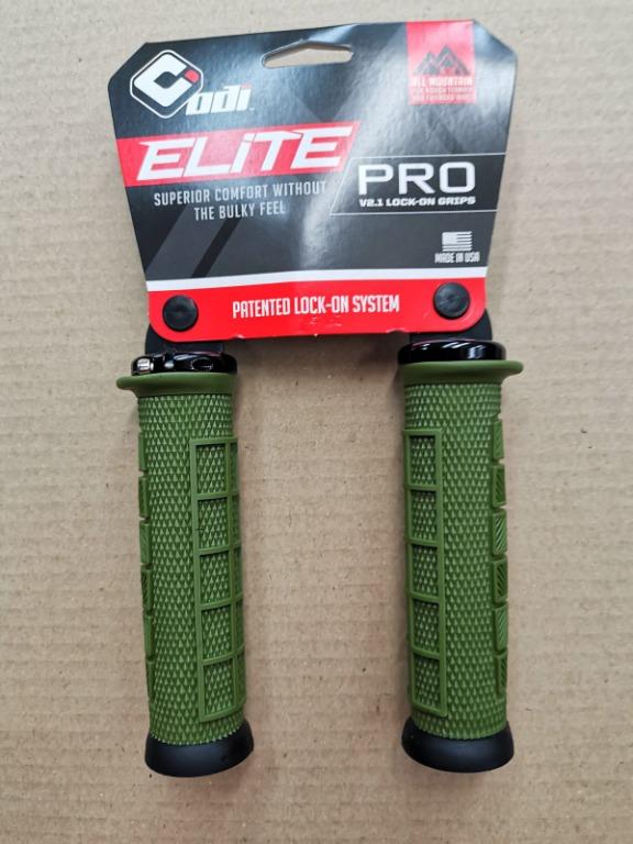 ODI Elite Pro Lock On Handlebar Grips (Green), Sports