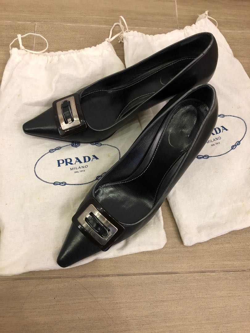 prada black heels