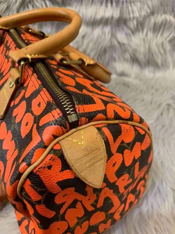 Louis Vuitton Brown and Orange Monogram Graffiti Speedy 30 - Yah-bu