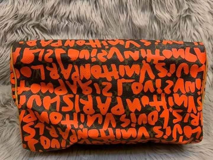 Louis Vuitton Brown and Orange Monogram Graffiti Speedy 30 - Yah-bu