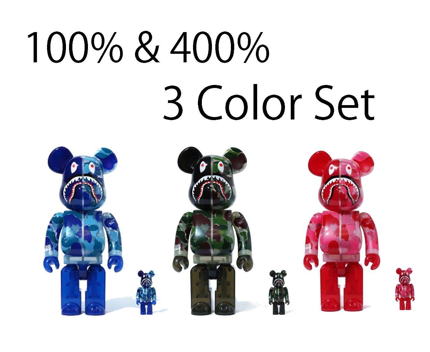 [Pre-Order] BE@RBRICK x Bape ABC Camo Shark 100% & 400% (Able to sell  separately) New Clear Half Transparent Ver. Bearbrick