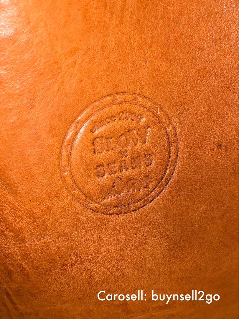 日本SLOW x BEAMS 別注淺啡色牛皮袋Camel Colour Bono Tote, 男裝, 袋 
