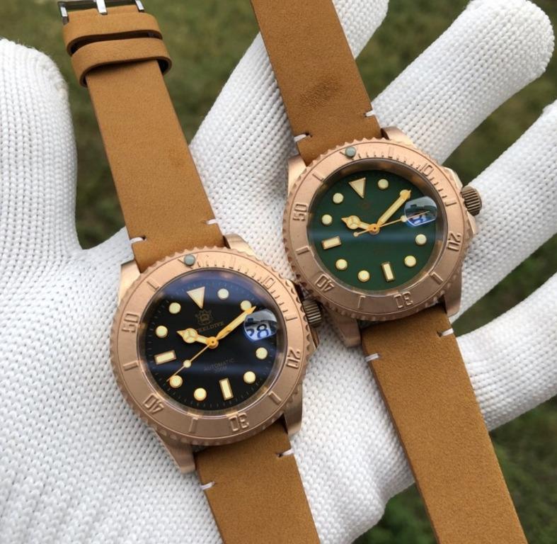 Steeldive Cusn8 Solid Bronze Submariner 200m Dive Watch Seiko Nh35 Automatic Movement Promotion Price Men S Fashion Watches On Carousell