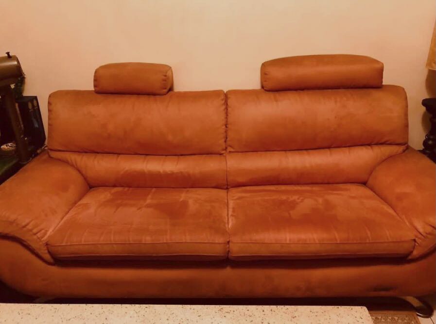 Suede Leather Sofa Set Furniture Home Living Sofas On Carou Suede Leather Sofa Set Furniture, Suede Leather Sofa