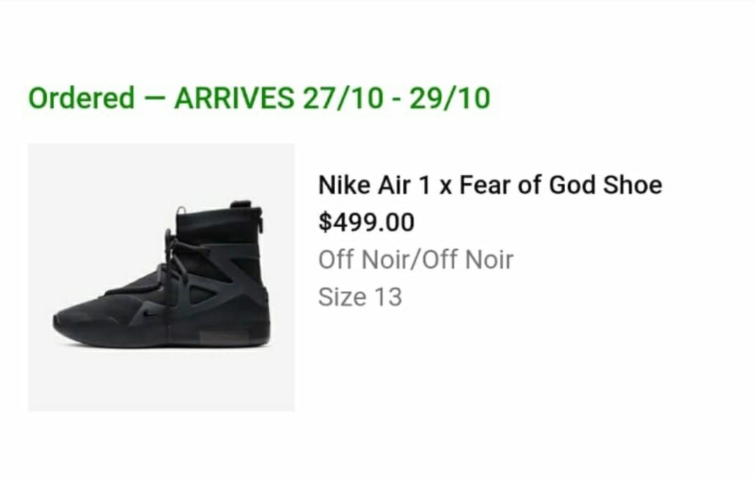 nike fear of god size 13