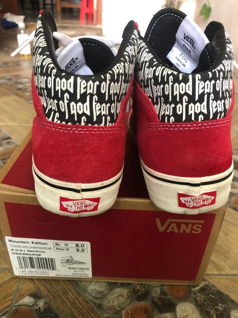 Vans mountain edition fear of god red cheap
