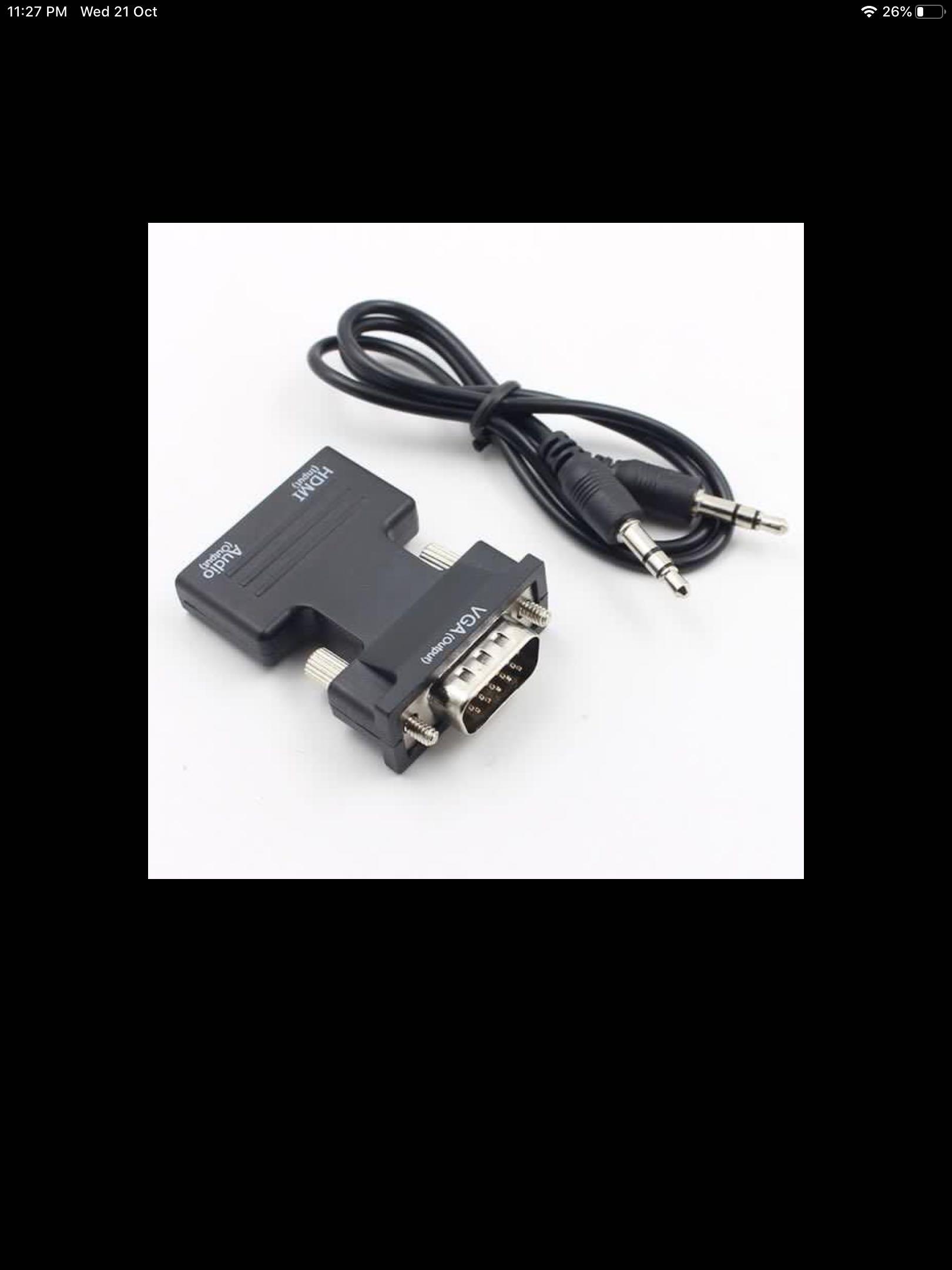 3.5mm Stereo Cable Included Projector HDTV Etc PNGKNYOCN HDMI to VGA Adapter,1080P HDMI to VGA Audio Output Cable for Computer 