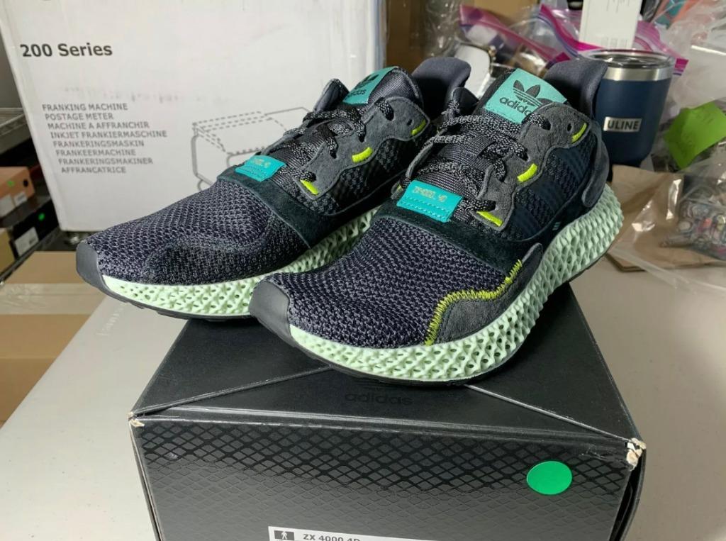 Adidas Originals ZX 4000 4D SHOES Carbon Carbon Semi Solar