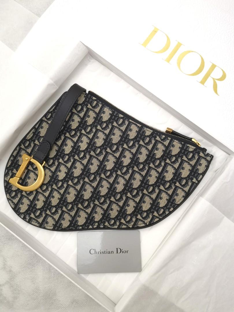 Authentic Dior Oblique Saddle Clutch Luxury Bags Wallets on