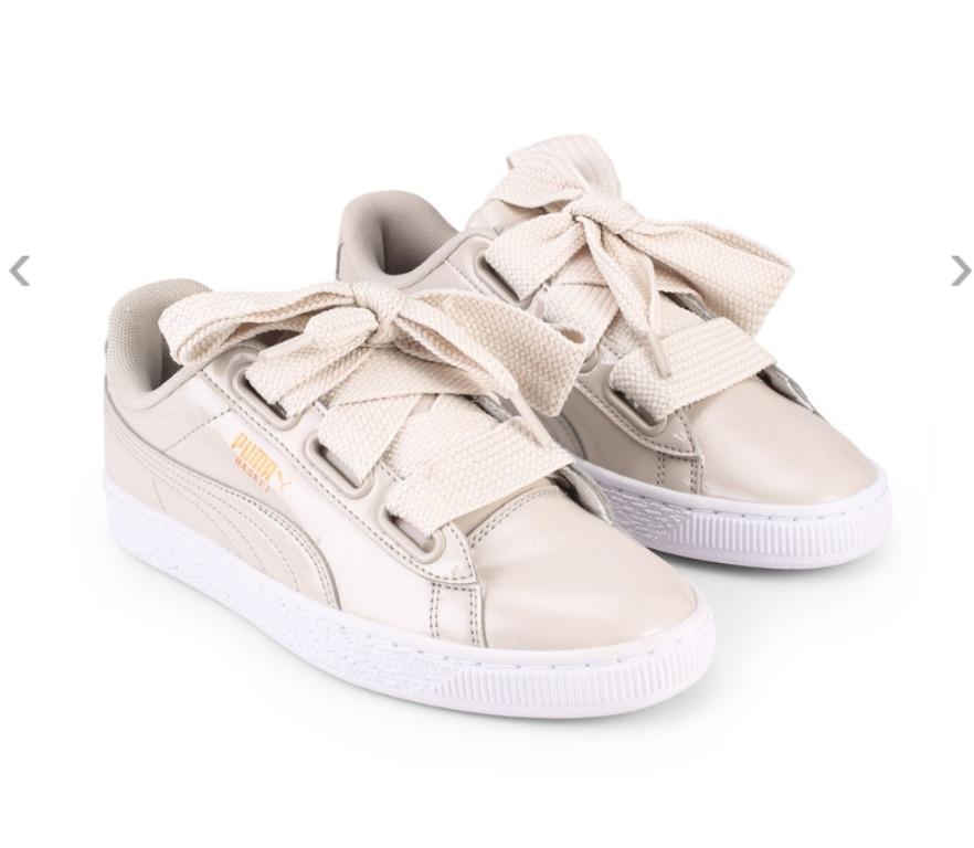 Puma basket heart beige discount