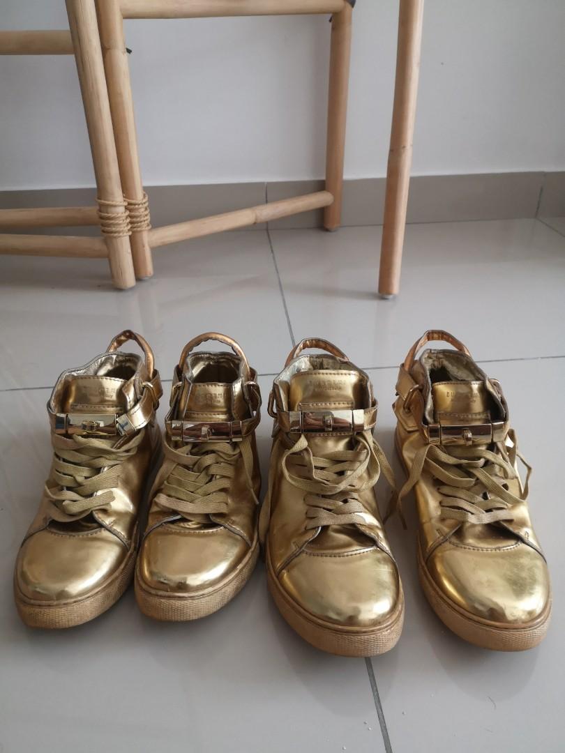 buscemi gold sneakers