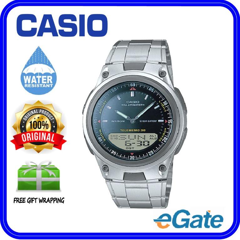 Casio AW 80D 1AV Men Analog Digital Classic Design Black Dial Stainless Steel Strap Youth Series Original Casual Watch AW 80D