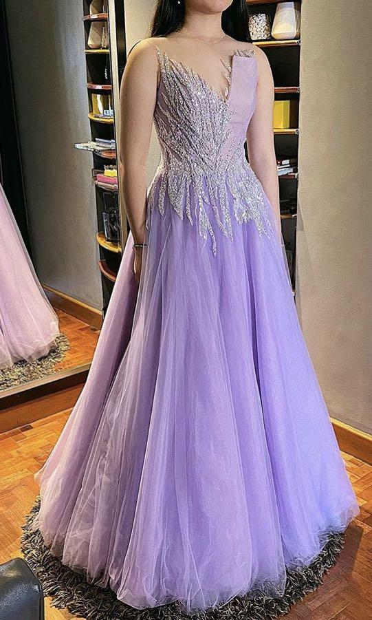 lavender long gown