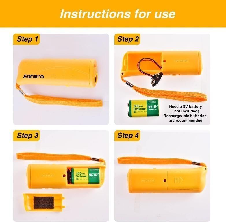 Frienda LED Ultrasonic Dog Repeller and Trainer Device 3 in 1 Anti