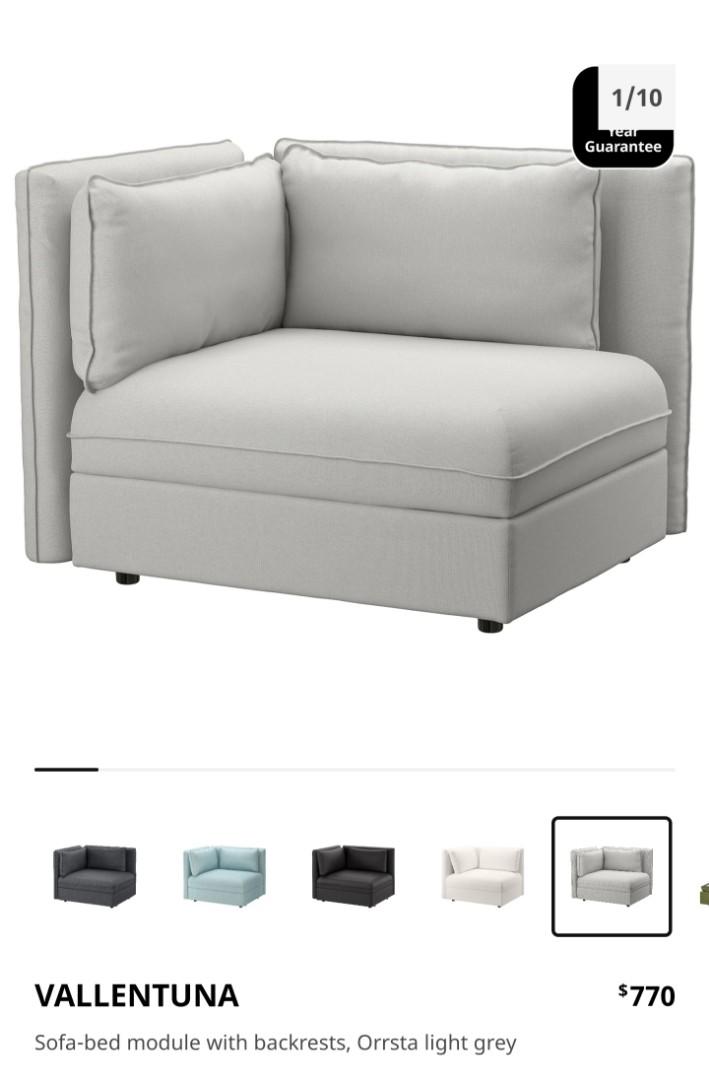 Ikea Vallentuna Sofa Bed Furniture, Light Grey Sofa Bed Ikea