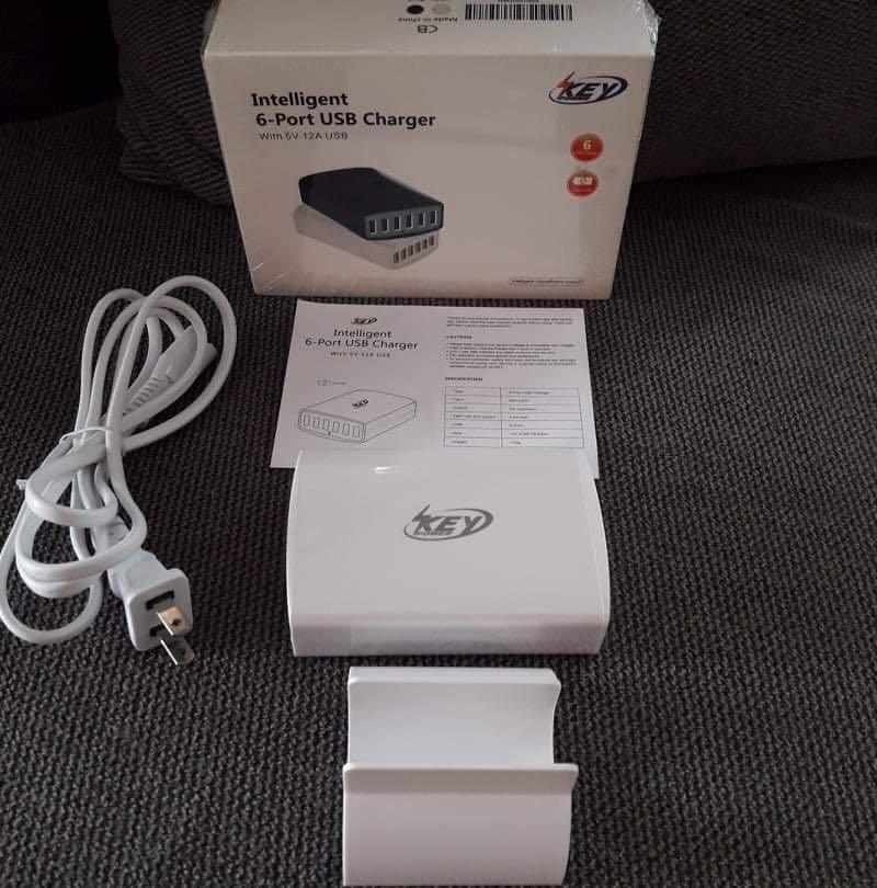 Key power Charging station (Category: Chargers) located in Antipolo. Submitted by mike.martinez (Listing ID 1043557954, Image 1). Description: Key power charging station 6-Port Desktop USB charging Station Simoultaneously charge your gadgets with this handy 6-port USB charging station - Intelligent 6- port USB charging - smart active recognize - adopt international standard USB interface - safety protection: overcharg3, over current, overvoltage 
