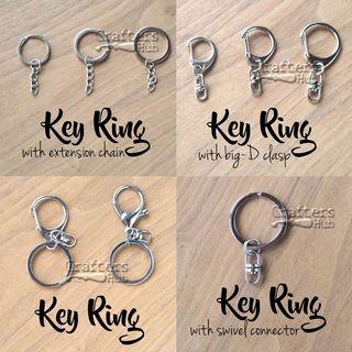 [IN STOCK] Key Ring / Keychain / Big D Clasp + Swivel Connector / Keychains for DIY Charms Amigurumi Name Tag