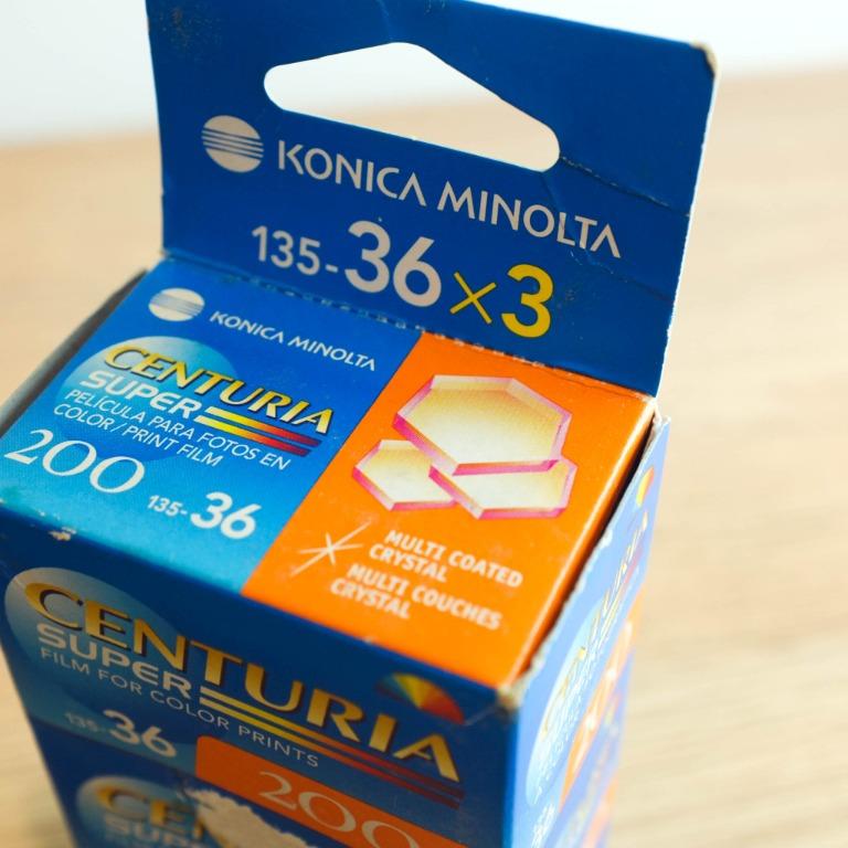 包平郵][已停產]Konica Centuria 200菲林3件裝, 攝影器材, 鏡頭及裝備