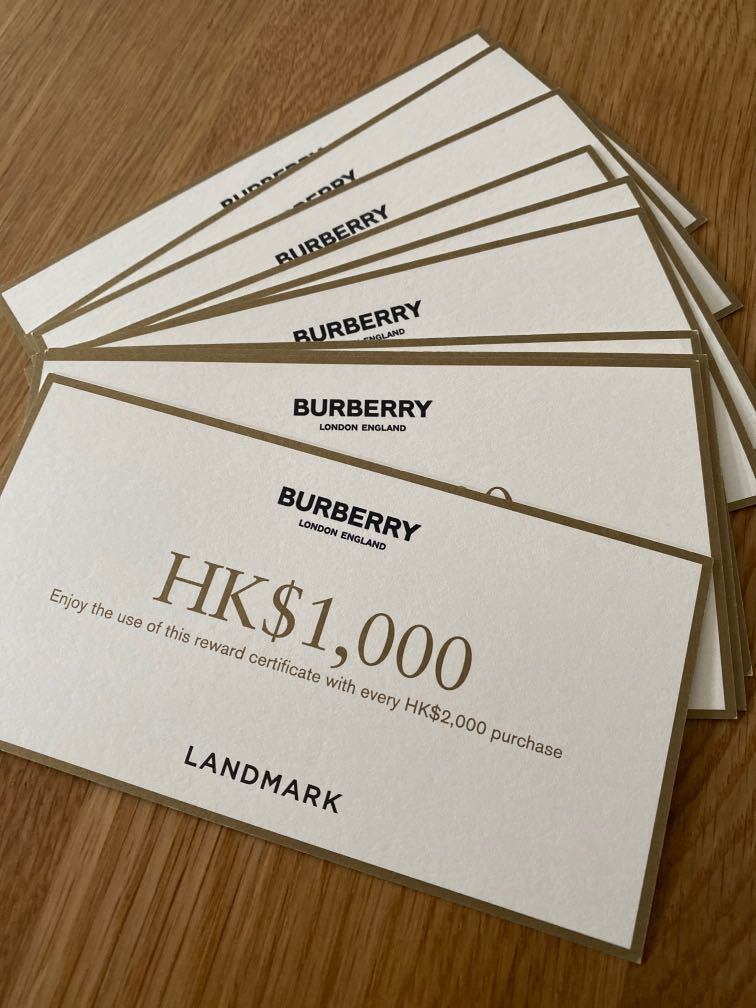 Landmark Burberry coupon, 門票＆禮券, 兌換券- Carousell